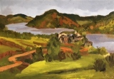 Village au bord du lac (le Salagou) - Paysages